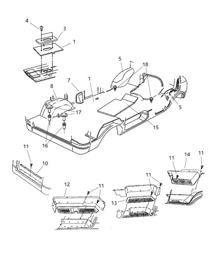 2002 Dodge Ram Van Mat-Floor Diagram for 5FB37DX9AJ