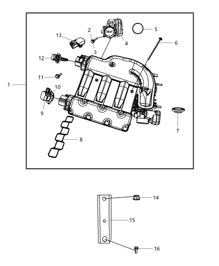 2007 Chrysler Sebring Intake Manifolds & Mounting & Components Diagram 6