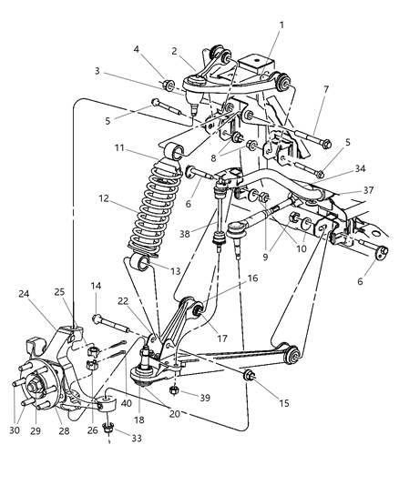 2005 Dodge Viper Front Right Passenger Side Upper Control Arm Diagram for 5290276AA