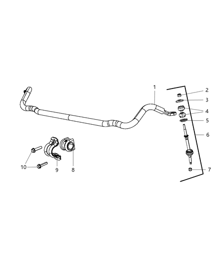 2011 Ram Dakota Front Stabilizer Bar Diagram