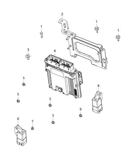 2020 Jeep Wrangler Modules, Engine Compartment Diagram 6