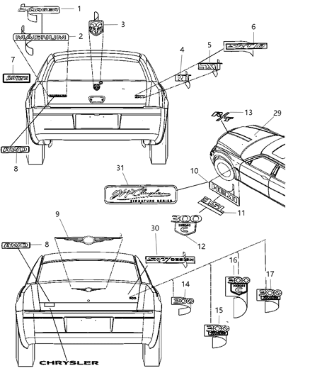 2007 Chrysler 300 NAMEPLATE-R/T Diagram for 4806327AB