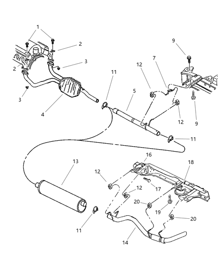 2000 Dodge Ram 2500 Regular Cab Exhaust System Diagram 1