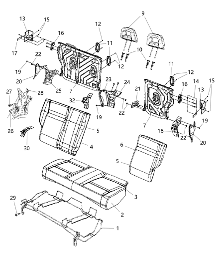 2007 Jeep Patriot Rear Seat Diagram