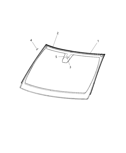 2019 Jeep Grand Cherokee Glass, Windshield Diagram