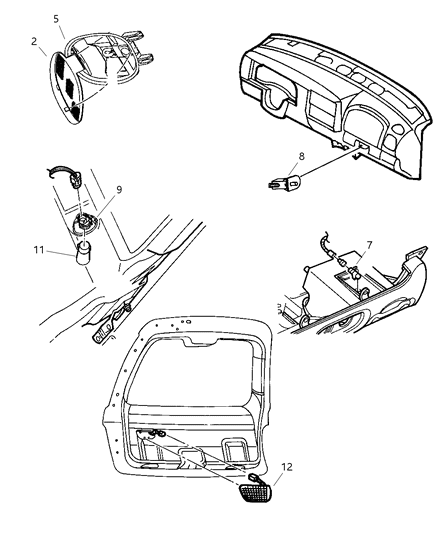 1999 Dodge Durango Lamp-Dome Lamp Diagram for 56045073AB