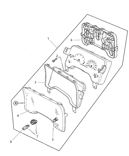 2001 Jeep Wrangler Cover Cluster Diagram for 5018621AA