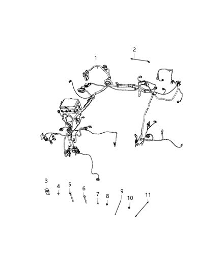 WIRING-HEADLAMP TO DASH Diagram for 68427048AC