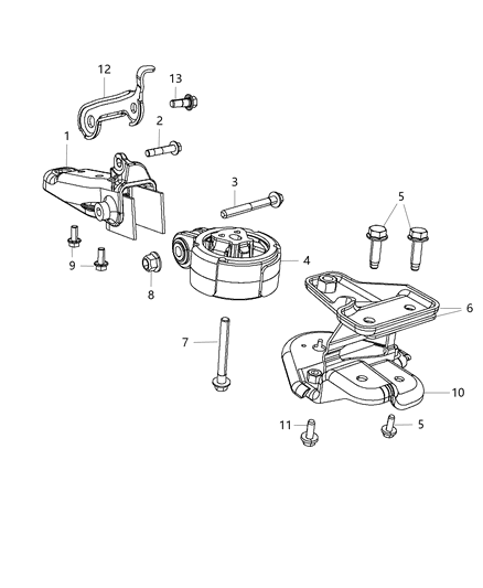 2013 Dodge Journey Engine Mounting Rear Diagram 2