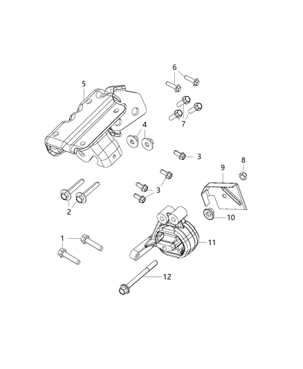 2013 Ram 1500 Bracket-Engine Mount Diagram for 52122805AF