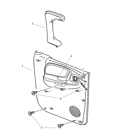 2000 Dodge Dakota Rear Door Trim Panel Diagram