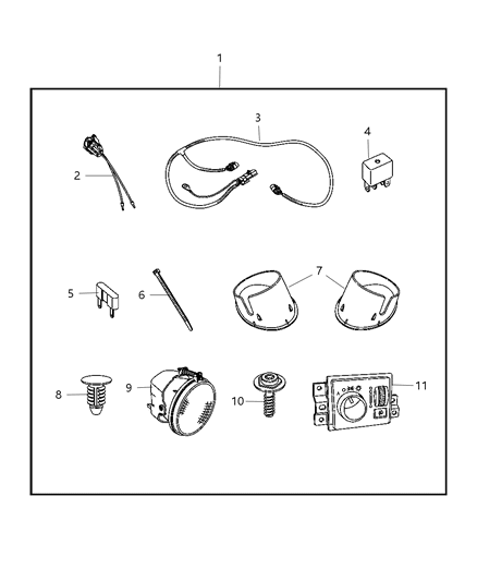 2007 Dodge Dakota Bezel-Fog Diagram for 5170828AA