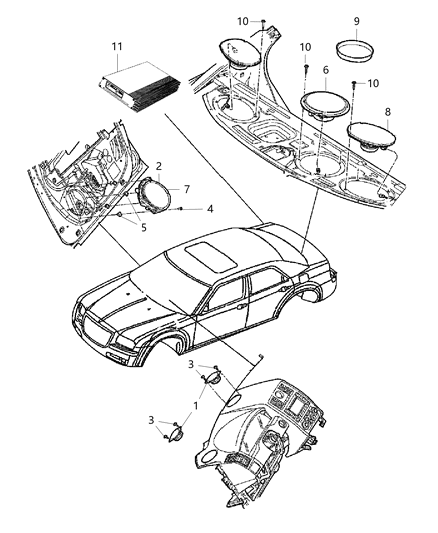 2013 Dodge Charger Speaker-Front Diagram for 68043032AB