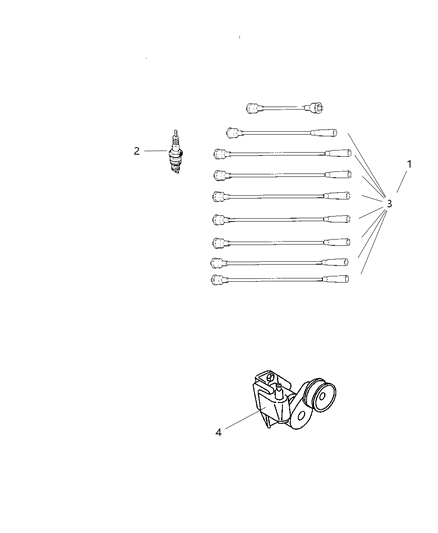 2004 Dodge Ram 3500 Spark Plugs, Cables & Coils Diagram