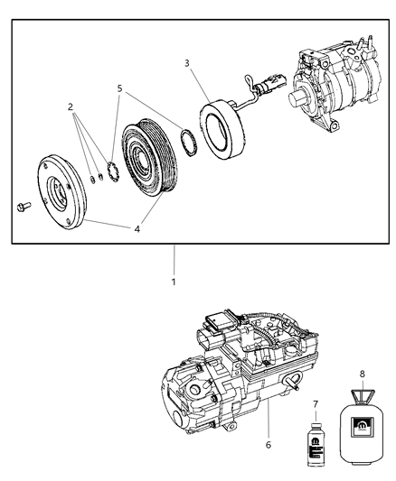 2009 Dodge Durango COMPRES0R-Air Conditioning Diagram for 55111049AD