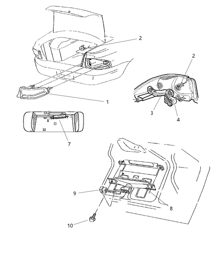 1997 Dodge Stratus Lamp-High Mounted Stop Diagram for 4814443