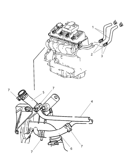 2001 Dodge Neon Plumbing - Heater Diagram