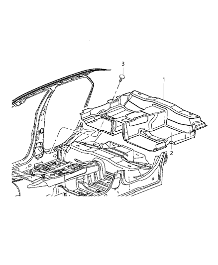 2009 Dodge Charger Carpet, Rear Diagram