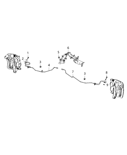 2019 Ram 4500 Brake Tubes & Hoses, Rear Diagram