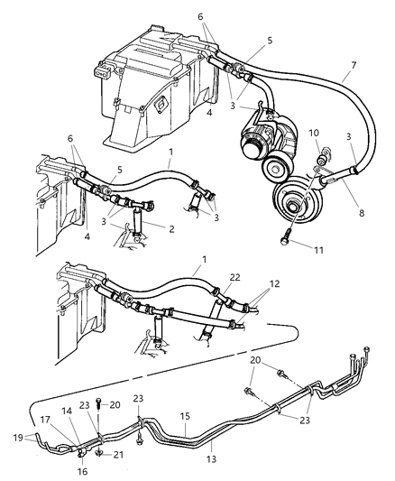 2001 Dodge Ram Van Line-A/C Liquid Diagram for 5003263AD