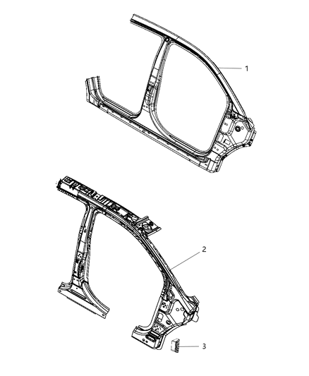 2012 Dodge Journey Panel-Body Side Aperture Front Diagram for 68035429AC