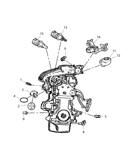 2005 Dodge Neon Sensors, Engine Diagram