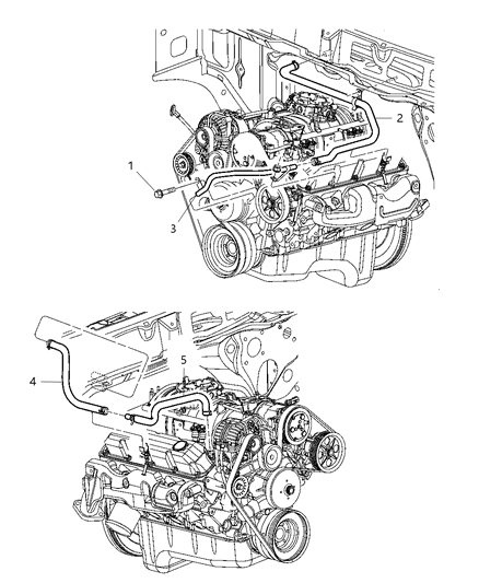 2003 Dodge Ram 2500 Bracket-A/C And Heater Hose Diagram for 5080549AA