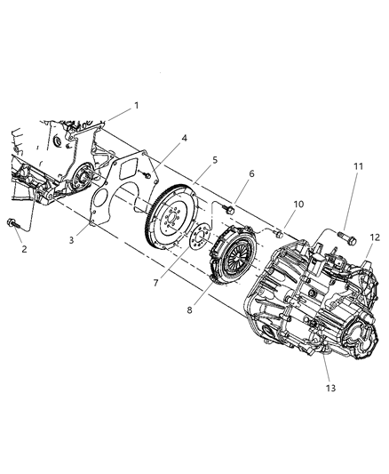 2006 Chrysler PT Cruiser Conventional, Clutch & Pressure Plate Diagram 2