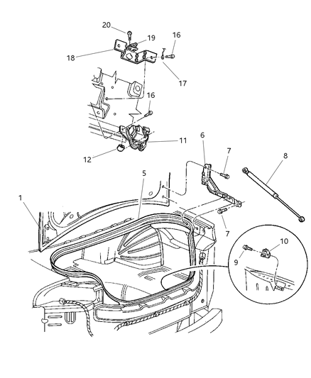 1998 Chrysler Concorde Decklid Diagram