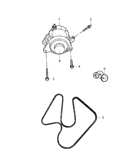 2006 Dodge Ram 1500 ALTERNATR Diagram for 4801251AA