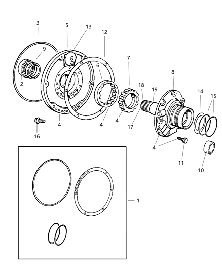 2006 Dodge Ram 3500 Pump , Oil & Reaction Shaft Diagram 1