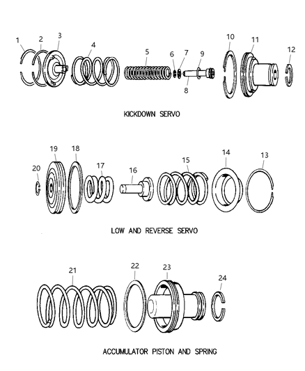 1997 Dodge Ram 2500 Servos - Accumulator Piston & Spring Diagram 1