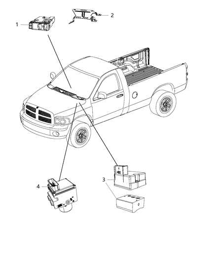2013 Ram 3500 Cab Chassis Modules, Brake, Suspension & Steering Diagram