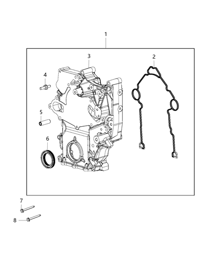 2020 Ram 1500 Cover-Timing Case Diagram for 68273788AE