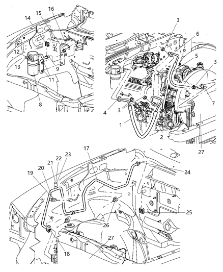2005 Dodge Dakota Bolt-Radiator Mounting Diagram for 5189447AA