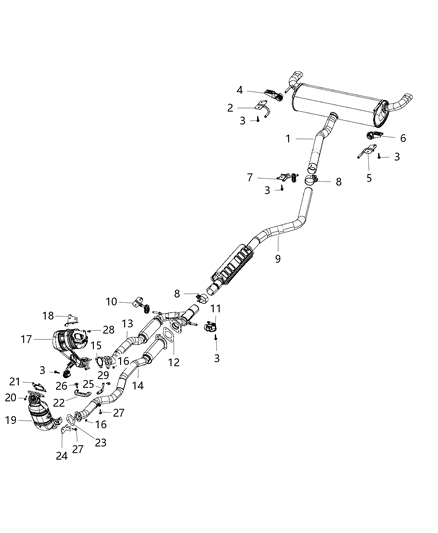 2014 Jeep Cherokee Gasket-CROSSUNDER Pipe Diagram for 4880235AC