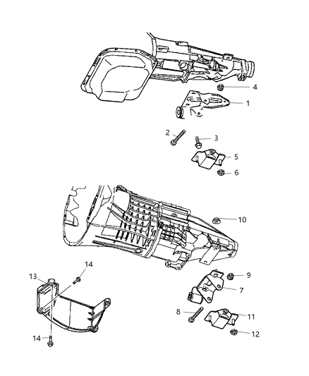 2000 Dodge Dakota Engine Mounting, Rear Diagram 3