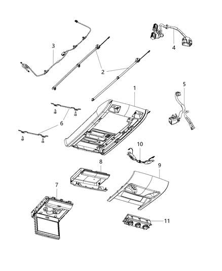 2018 Dodge Grand Caravan Overhead Console Diagram 3