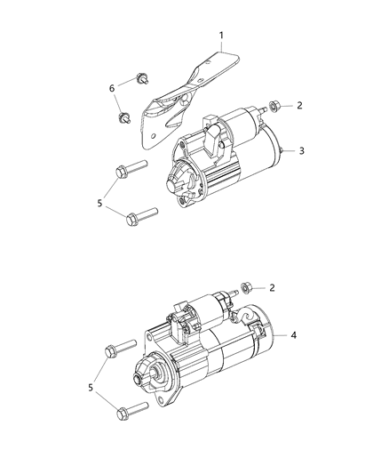 2014 Ram 1500 Engine Starter Diagram for 56029652AA