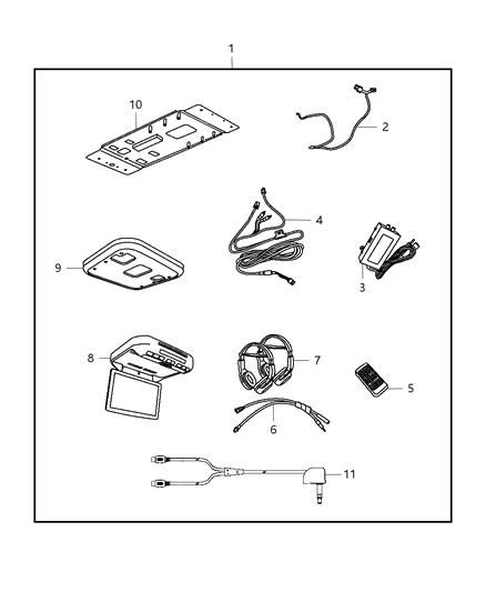 2012 Dodge Grand Caravan Media Sys-Monitor With Dvd Diagram for 82210759AF