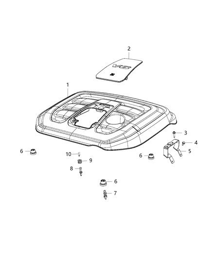 2016 Jeep Grand Cherokee Engine Cover & Related Parts Diagram 4