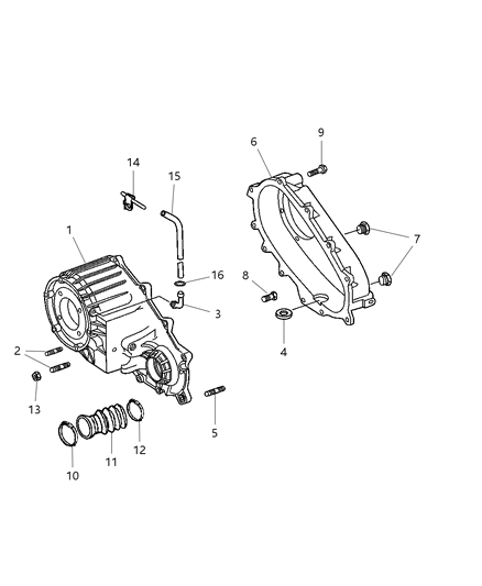 2007 Chrysler Aspen Case & Related Parts Diagram 1