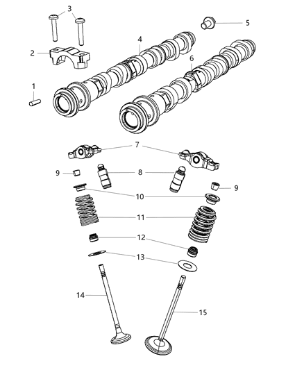 2021 Jeep Cherokee Exhaust Camshaft Left Side Diagram for 68088711AB