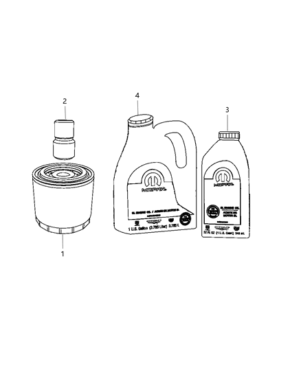 2009 Dodge Avenger Engine Oil , Engine Oil Filter & Adapter Diagram 5