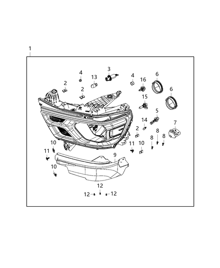 2021 Ram 1500 Bracket-FASCIA Diagram for 68432393AA