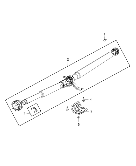 2019 Dodge Journey Drive Shaft, Rear Diagram