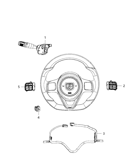 2013 Dodge Viper Switches - Steering Column & Wheel Diagram