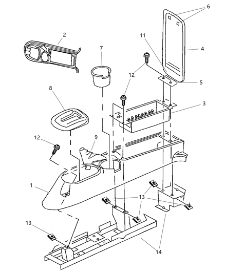 2002 Chrysler Prowler Console ARMREST Diagram for HL63MAZ