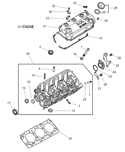 2001 Chrysler Sebring Cylinder Head Diagram 2