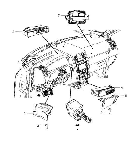 2009 Chrysler 300 Modules Instrument Panel Diagram